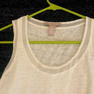 White tank with sheer neckline